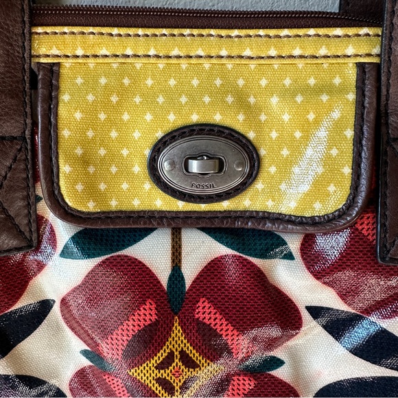 Fossil key-per floral shoulder coated canvas tote bag - Picture 2 of 7